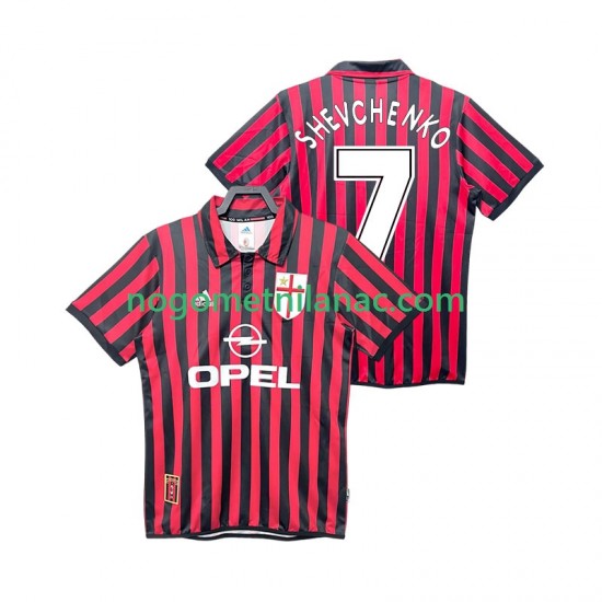Dres AC Milan SHEVCHENKO 7 2000 Retro Domaći 1999 Kratkih Rukava - Muški