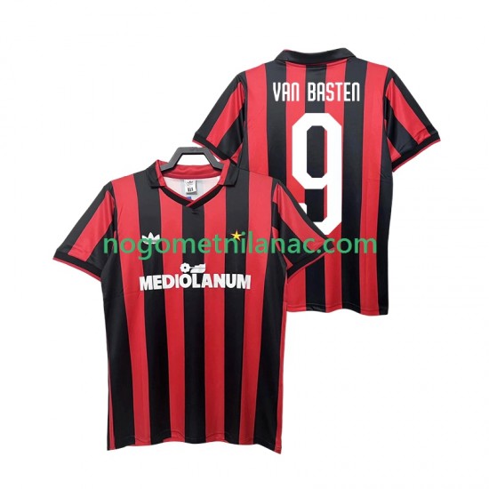 Dres AC Milan VAN BASTEN 9 1990 1991 Retro Domaći Kratkih Rukava - Muški