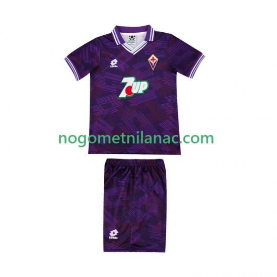 Dres ACF Fiorentina 1992 1993 Retro Domaći Kratkih Rukava - Dječji