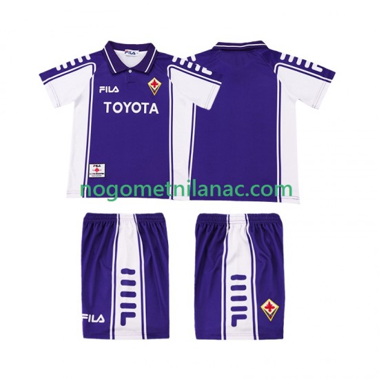 Dres ACF Fiorentina 2000 Retro Domaći 1999 Kratkih Rukava - Dječji