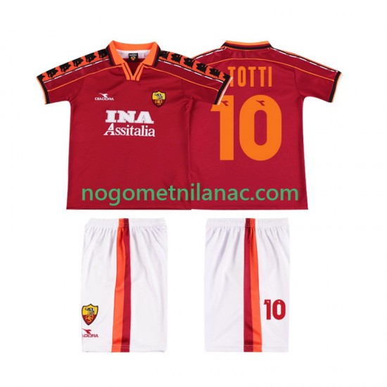 Dres Roma TOTTI 10 Retro Domaći 1998 1999 Kratkih Rukava - Dječji