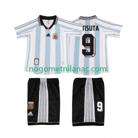 Dres Argentina BATISUTA 9 Retro Domaći 1998 Kratkih Rukava - Dječji