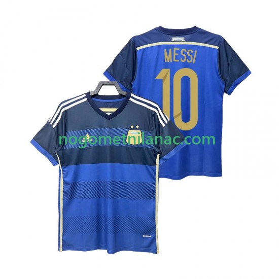 Dres Argentina Lionel Messi 10 2014 Retro Gostujući Kratkih Rukava - Muški
