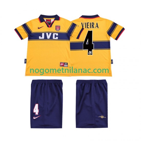 Dres Arsenal VIEIRA 4 1997 Retro Gostujući 1999 Kratkih Rukava - Dječji