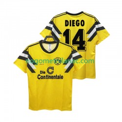 Dres Borussia Dortmund DIEGO 14 DFB-POKAL 1989 Retro Domaći Kratkih Rukava - Muški Dres Borussia Dortmund DIEGO 14 DFB-POKAL 1989 Retro Domaći Kratkih Rukava - Muški