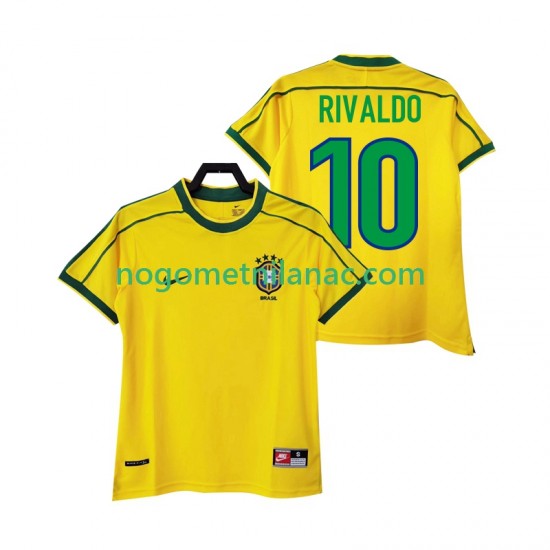 Dres Brazil RIVALDO 10 Retro Domaći 1998 Kratkih Rukava - Muški