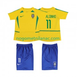 Dres Brazil RONALOINHO 11 Retro Domaći 2002 Kratkih Rukava - Dječji Dres Brazil RONALOINHO 11 Retro Domaći 2002 Kratkih Rukava - Dječji