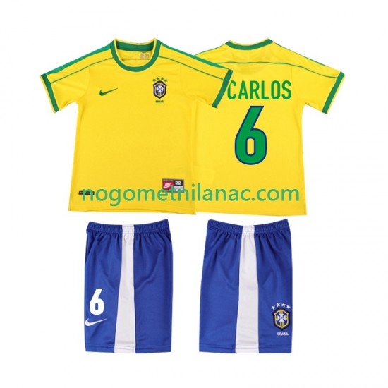 Dres Brazil Roberto Carlos 6 Retro Domaći 1998 Kratkih Rukava - Dječji