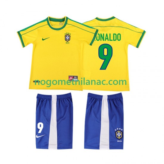 Dres Brazil Ronaldo 9 Retro Domaći 1998 Kratkih Rukava - Dječji