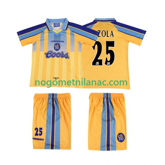 Dres Chelsea ZOLA 25 1995 1997 Retro Gostujući Kratkih Rukava - Dječji