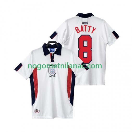 Dres Engleska BATTY 8 Retro Domaći 1998 Kratkih Rukava - Muški