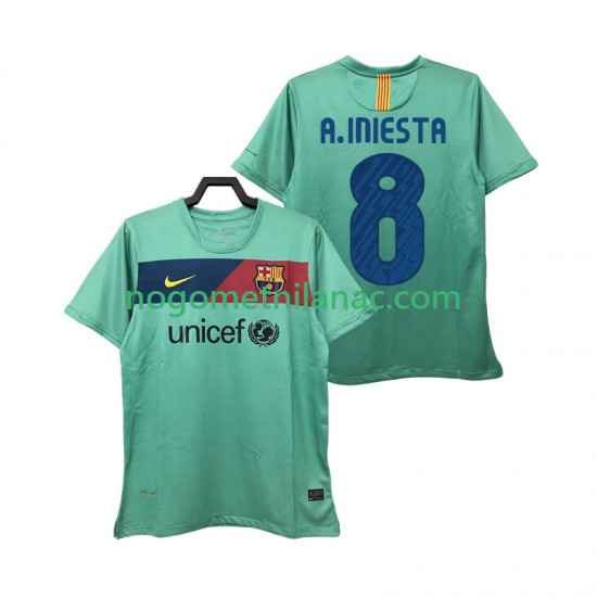 Dres FC Barcelona A INIESTA 8 Retro Gostujući 2011 2010 Kratkih Rukava - Muški