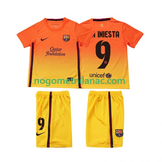 Dres FC Barcelona A INIESTA 9 2012 2013 Retro Gostujući Kratkih Rukava - Dječji