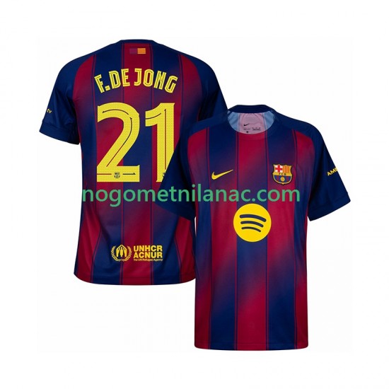Dres FC Barcelona Frenkie de Jong 21 Champions League Domaći 2025-2026 Kratkih Rukava - Muški