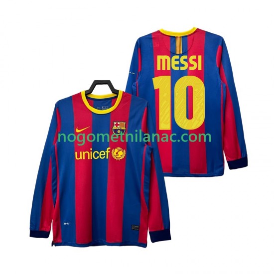 Dres FC Barcelona Lionel Messi 10 Retro Domaći 2011 2010 Dugim Rukavima - Muški
