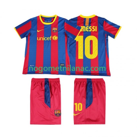 Dres FC Barcelona Lionel Messi 10 Retro Domaći 2011 2010 Kratkih Rukava - Dječji