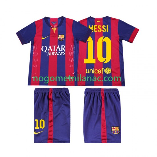Dres FC Barcelona Lionel Messi 10 2014 2015 Retro Domaći Kratkih Rukava - Dječji