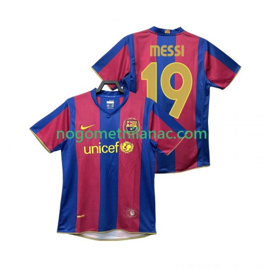 Dres FC Barcelona Lionel Messi 19 2007 Retro Domaći 2008 Kratkih Rukava - Muški