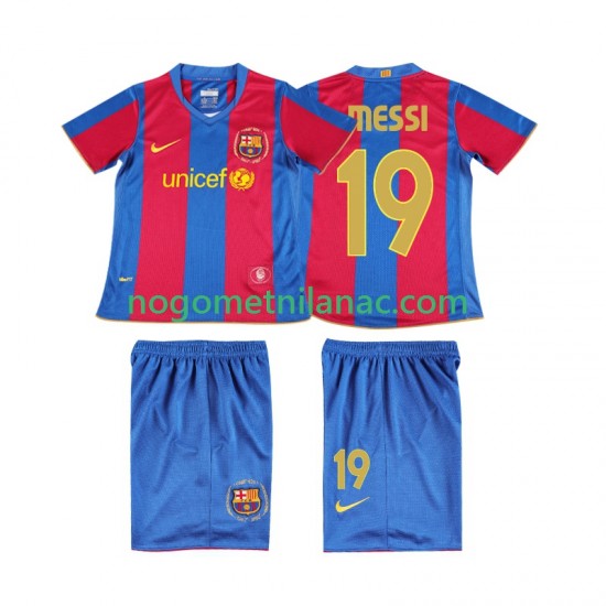 Dres FC Barcelona Lionel Messi 19 2007 Retro Domaći 2008 Kratkih Rukava - Dječji