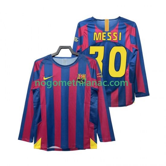 Dres FC Barcelona Lionel Messi 30 Champions League 2005 Retro Domaći 2006 Dugim Rukavima - Muški
