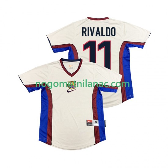 Dres FC Barcelona RIVALDO 11 Retro Gostujući 1998 1999 Kratkih Rukava - Muški
