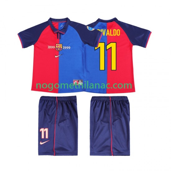 Dres FC Barcelona RIVALDO 11 2000 Retro Domaći 1999 Kratkih Rukava - Dječji