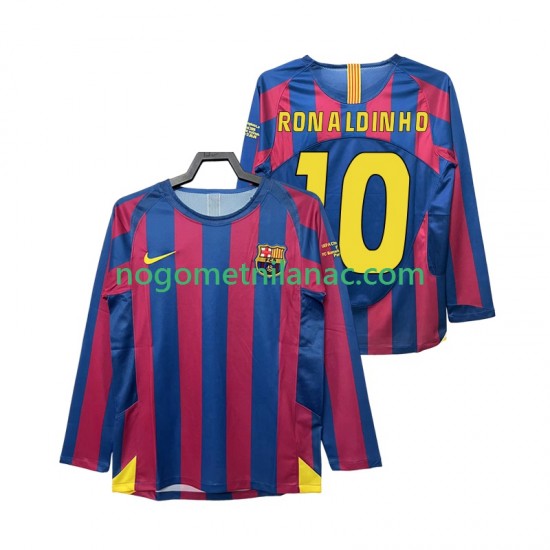 Dres FC Barcelona RONALDINHO 10 Champions League 2005 Retro Domaći 2006 Dugim Rukavima - Muški