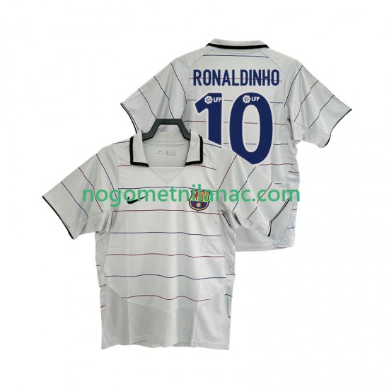 Dres FC Barcelona RONALDINHO 10 2003 Retro Gostujući 2004 Kratkih Rukava - Muški