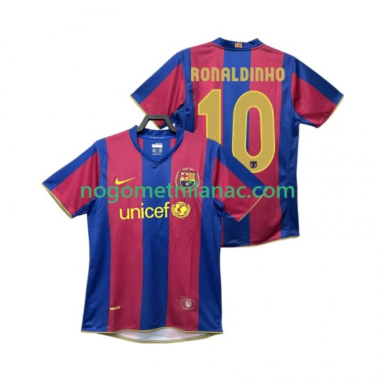 Dres FC Barcelona RONALDINHO 10 2007 Retro Domaći 2008 Kratkih Rukava - Muški