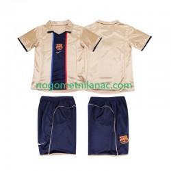 Dres FC Barcelona 2001 Retro Gostujući 2002 Kratkih Rukava - Dječji