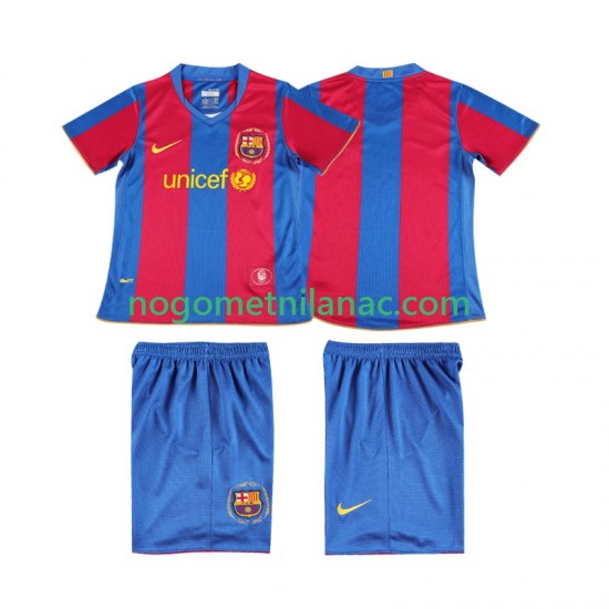 Dres FC Barcelona 2007 Retro Domaći 2008 Kratkih Rukava - Dječji