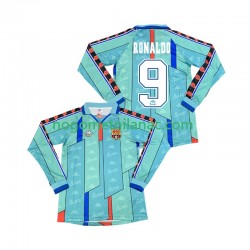 Dres FC Barcelona Ronaldo 9 1996 1997 Retro Gostujući Dugim Rukavima - Muški Dres FC Barcelona Ronaldo 9 1996 1997 Retro Gostujući Dugim Rukavima - Muški