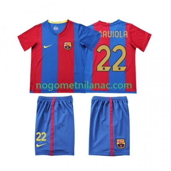 Dres FC Barcelona SAUIOLA 22 2007 Retro Domaći 2006 Kratkih Rukava - Dječji