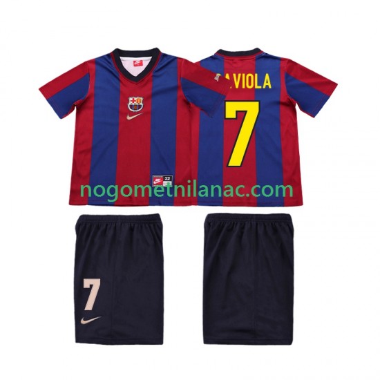 Dres FC Barcelona SAVIOLA 7 Retro Domaći 1998 1999 Kratkih Rukava - Dječji