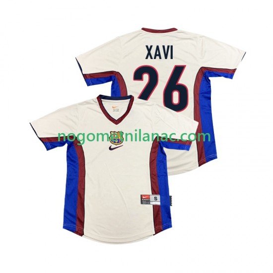 Dres FC Barcelona XAVI 26 Retro Gostujući 1998 1999 Kratkih Rukava - Muški