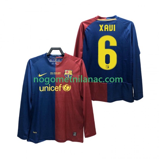 Dres FC Barcelona XAVI 6 Champions League 2009 Retro Domaći 2008 Dugim Rukavima - Muški