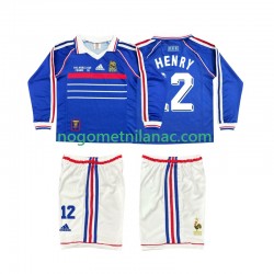 Dres Francuska Henry 12 Retro Domaći 1998 Dugim Rukavima - Dječji Dres Francuska Henry 12 Retro Domaći 1998 Dugim Rukavima - Dječji
