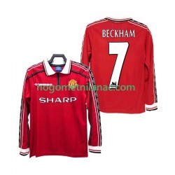 Dres Manchester United BECKHAM 7 Retro Domaći 1998 1999 Dugim Rukavima - Muški Dres Manchester United BECKHAM 7 Retro Domaći 1998 1999 Dugim Rukavima - Muški