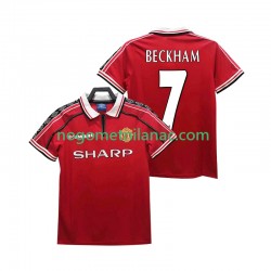 Dres Manchester United BECKHAM 7 Retro Domaći 1998 1999 Kratkih Rukava - Muški Dres Manchester United BECKHAM 7 Retro Domaći 1998 1999 Kratkih Rukava - Muški