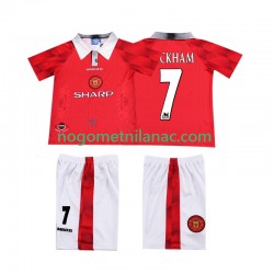 Dres Manchester United BECKHAM 7 1996 1997 Retro Domaći Kratkih Rukava - Dječji