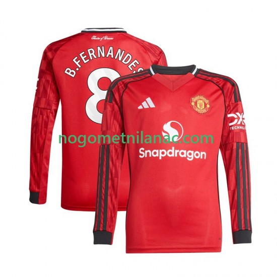 Dres Manchester United Bruno Fernandes 8 Domaći 2025-2026 Dugim Rukavima - Muški