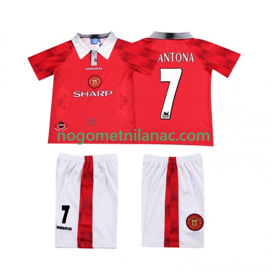 Dres Manchester United CANTONA 7 1996 1997 Retro Domaći Kratkih Rukava - Dječji