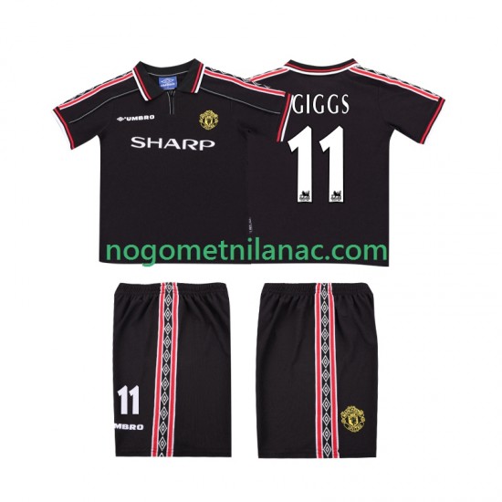 Dres Manchester United GIGGS 11 Retro Gostujući 1998 1999 Kratkih Rukava - Dječji