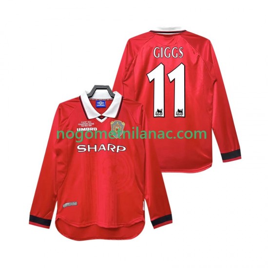 Dres Manchester United Giggs 11 2000 Retro Domaći 1999 Dugim Rukavima - Muški