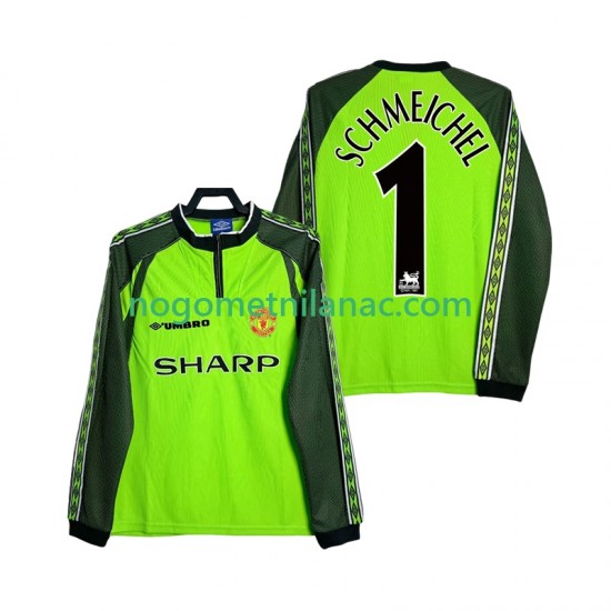 Golmanski Dres - Dres Manchester United SCHMEICHEL 1 2000 Retro Domaći 1998 Dugim Rukavima - Muški