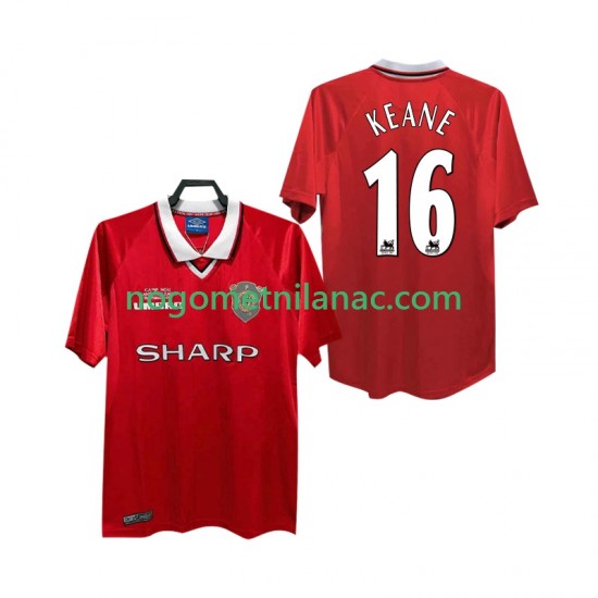 Dres Manchester United Keane 16 2000 Retro Domaći 1999 Kratkih Rukava - Muški