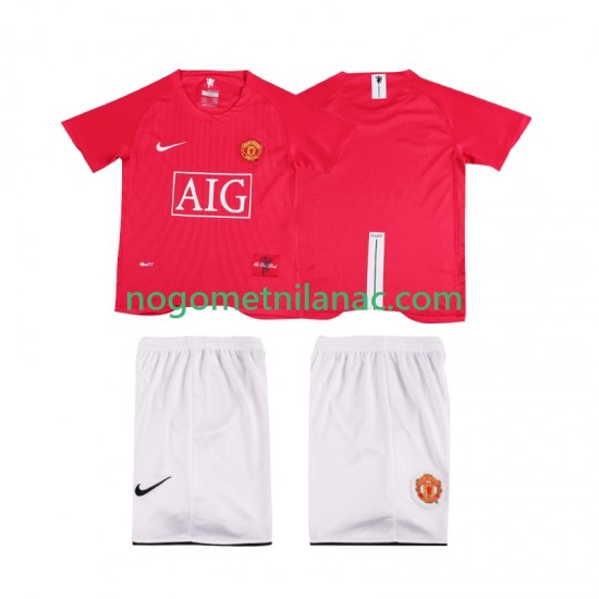 Dres Manchester United Premier League 2007 Retro Domaći 2008 Kratkih Rukava - Dječji