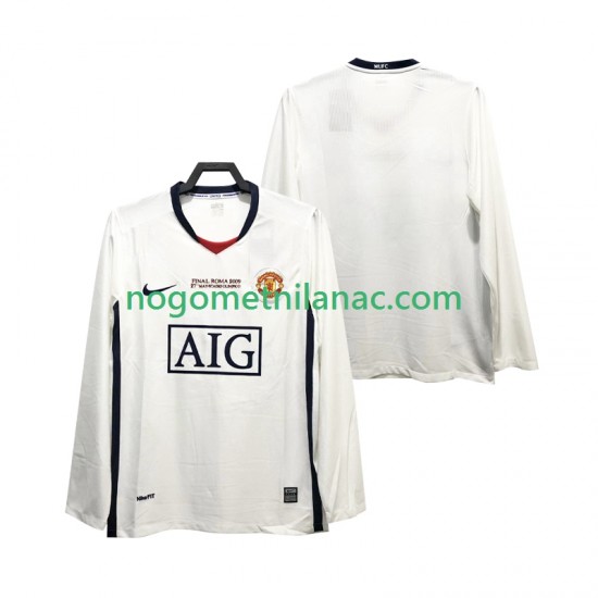 Dres Manchester United Champions League 2009 Retro Gostujući 2008 Dugim Rukavima - Muški