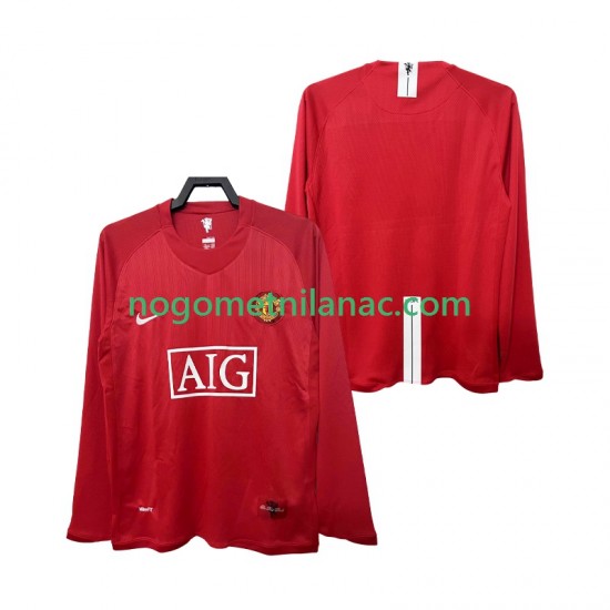 Dres Manchester United 2007 Retro Domaći 2008 Dugim Rukavima - Muški