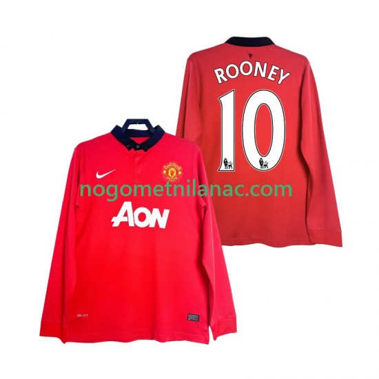 Dres Manchester United Rooney 10 2013 2014 Retro Domaći Dugim Rukavima - Muški